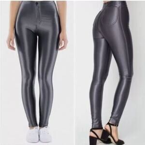 American Apparel disco pants gray silver Sz XS